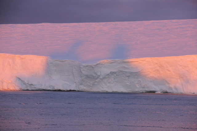 icebergs shadows antartica sunset pink pretty